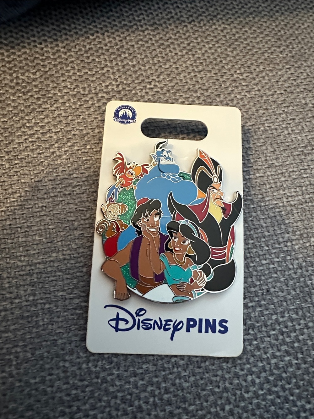 Disney Aladdin Character Pin Set - Blue, Black, Red, Green